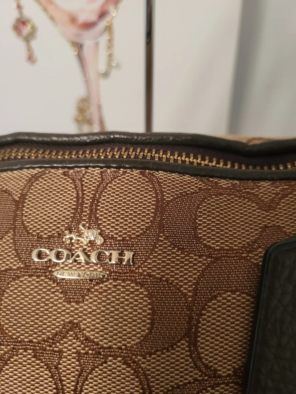 Coach Crossbody Bag - Brown & Dark Brown Interior / Gold Zipper 13